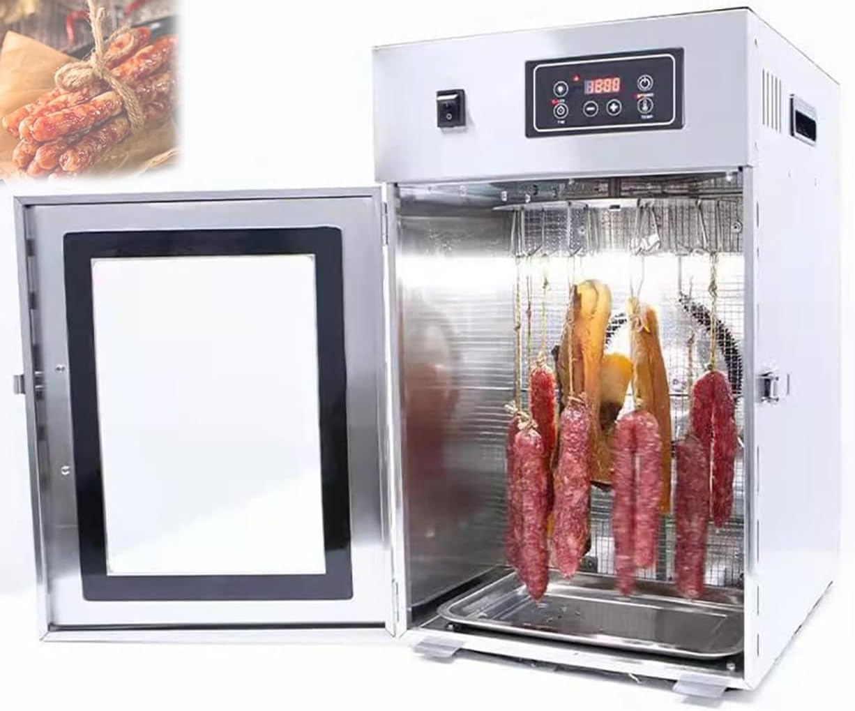 LED Control Panel Home Meat Dryer,Rotary Meat Dryer,Commercial Food Dryer,Industrial Grade Dryer 30-90℃ Adjustment,Suitable for Sausage, Bacon,Chicken