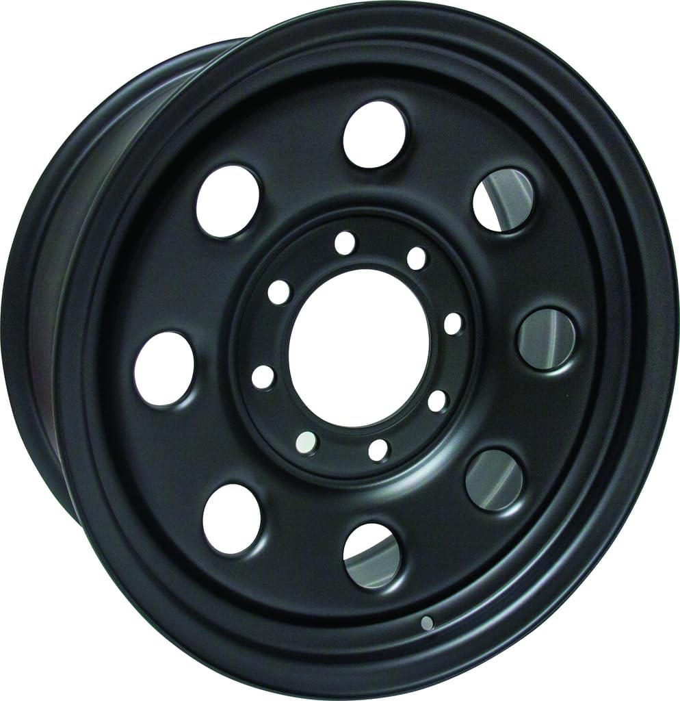 18x8 inch Custom Wheel - Black Dually Style Steel Rim ST Bolt- Pattern 8x165.1 mm Offset 25 mm