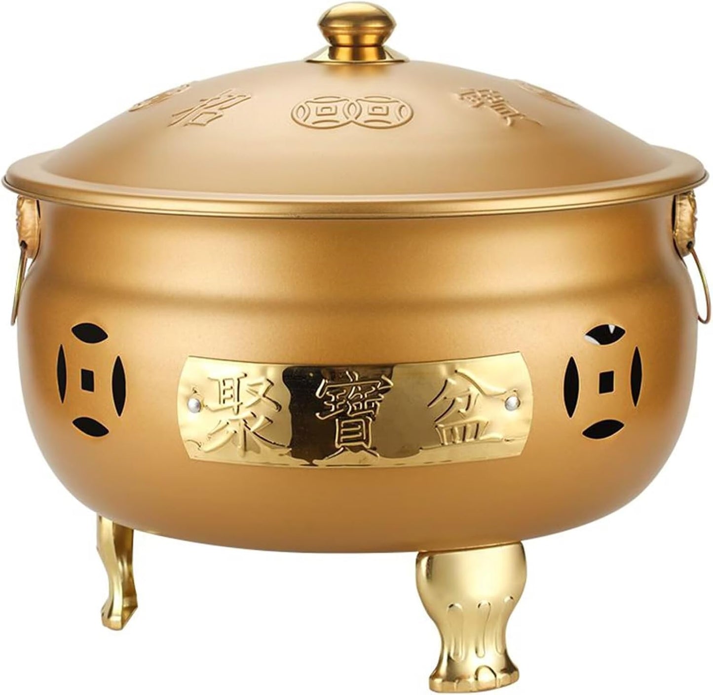 Metal Burning Barrel Copper Coin Vent Design Portable Incinerator with Fire Hook & Rack Nano Coating Durable Outdoor Waste Fast-Burning for Home, Camping, Yard Trash, Leaves & Paper