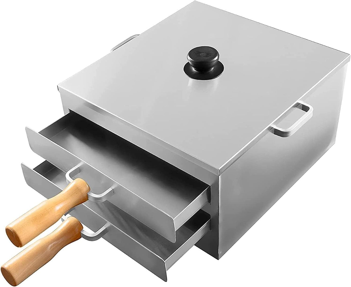 Food Steamer Stainless Steel, 2-layer Rice Noodle Rolls Machine, Kitchen Food Steamer Cuisine Cookware with 2 Tray, 1 Tray with Hole