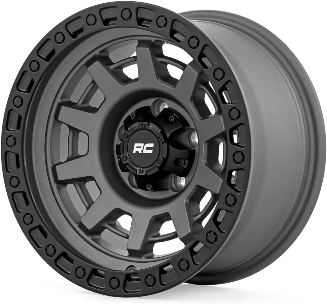 Rough Country 85 Series One-Piece 15x8 5x5.5 Wheel-85150814 Gunmetal Gray w/Black Ring Wheel with Gun Metal (15 x 8. inches /8 x 5 inches, -19 mm Offset)