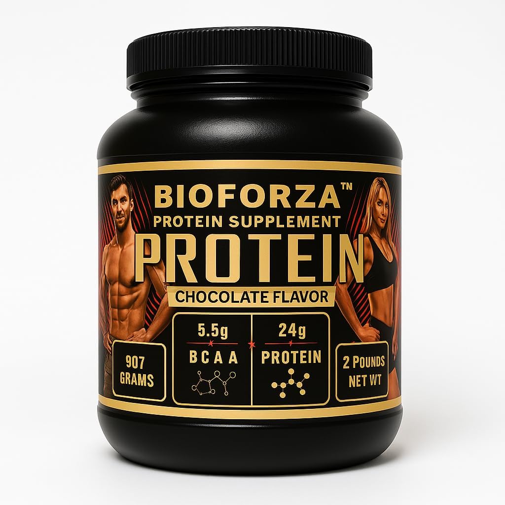Whey Protein Powder Chocolate 24g Protein, 5.5g BCAA Isolate Supplement for Men & Women Post Workout Muscle Recovery Low Carb Shake 2 lb / 907g