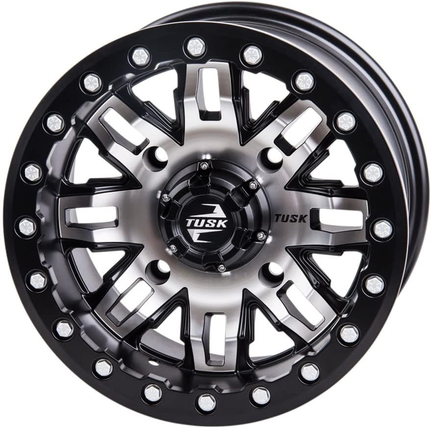 TUSK 4/156 Teton Beadlock Wheel 14x7 5.0 + 2.0 Machined/Black Compatible with Polaris RZR Pro XP Premium 2020-2025
