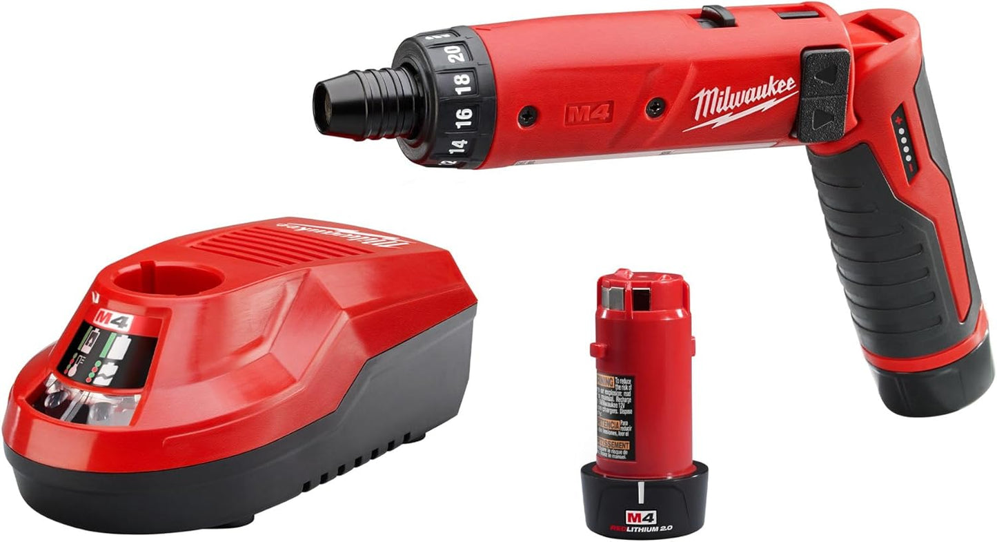Milwaukee 2101-22 M4 1\/4 Hex Screwdriver Kit W\/2 Bat