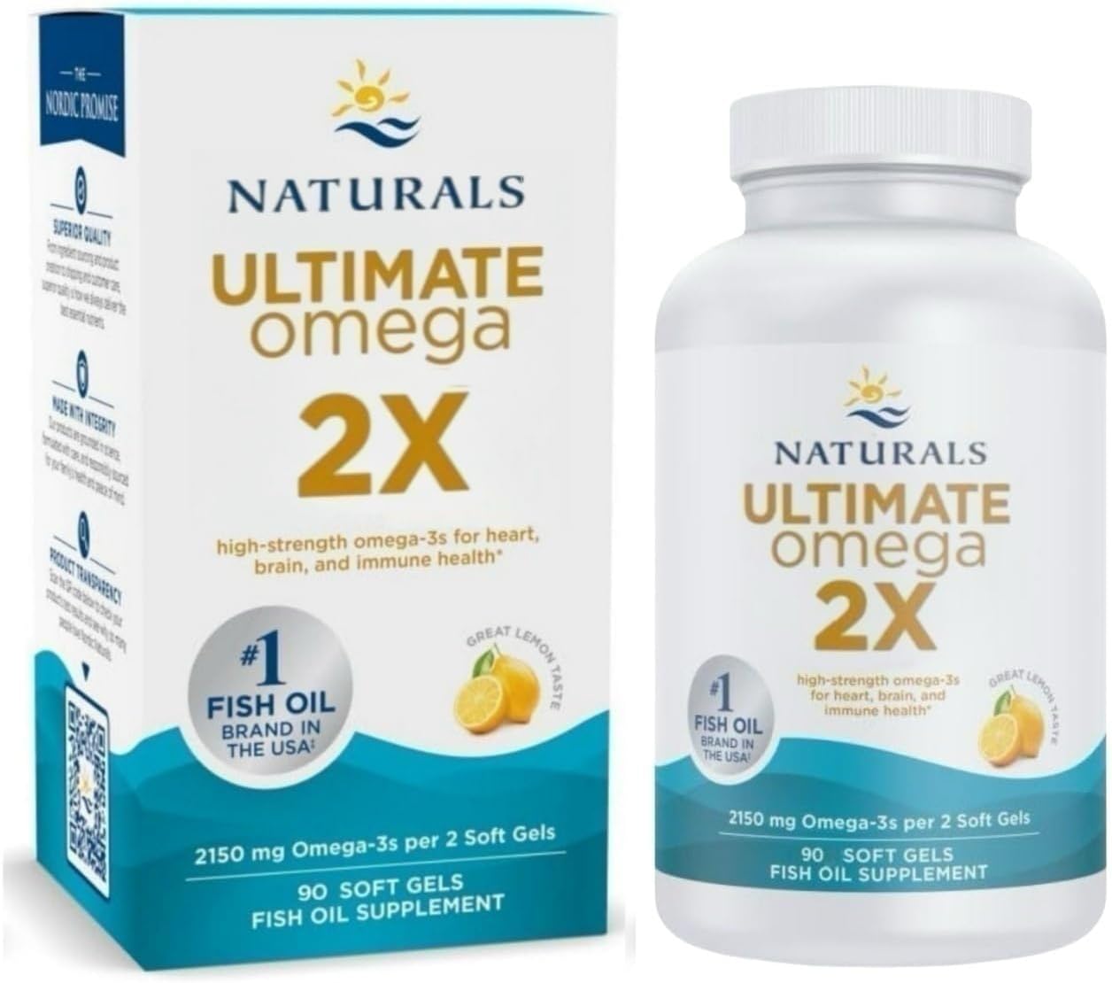 πΌπππππππ πΆππππ ππΏ 2150mg, Lemon Flavor, 90 Count, Good for Heart and Brain, Gluten Free, Non-GMO