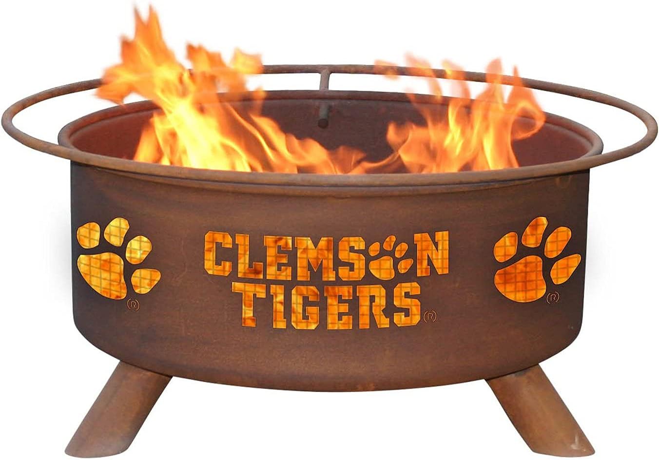 Patina Products F222 Clemson Steel Outdoor Fire Pit - 24 x 24 x 11 inch - Natural Rust Patina Finish