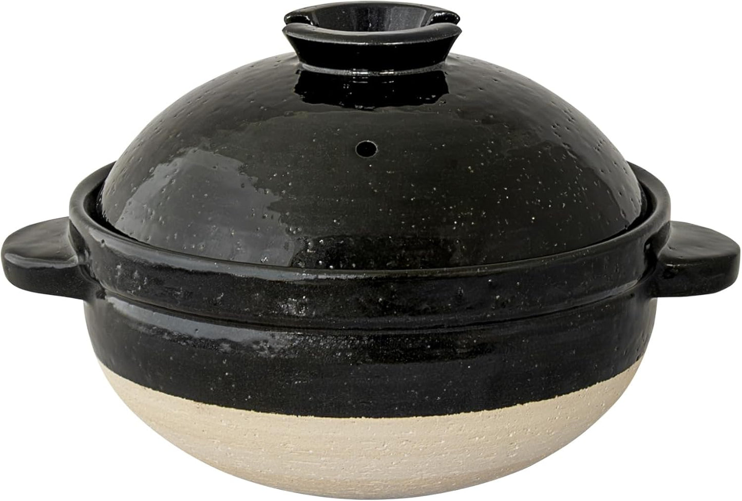 Nagatani Seitou ACT-01 Hase-en Kamado-san Earthenware Pot for Rice, 3 Cuisines, Made in Japan (With Rice Spoon, Recipe) Diameter 9.4 x Height 7.1 inches (24 x 18 cm), Heat Retention, Prevents Spills,