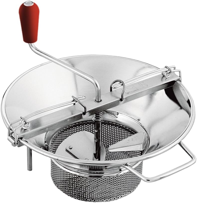 Mouli Food Mill (Tomato Strainer/Crusher) # M5, Tinned Steel, 8 Qt. Capacity