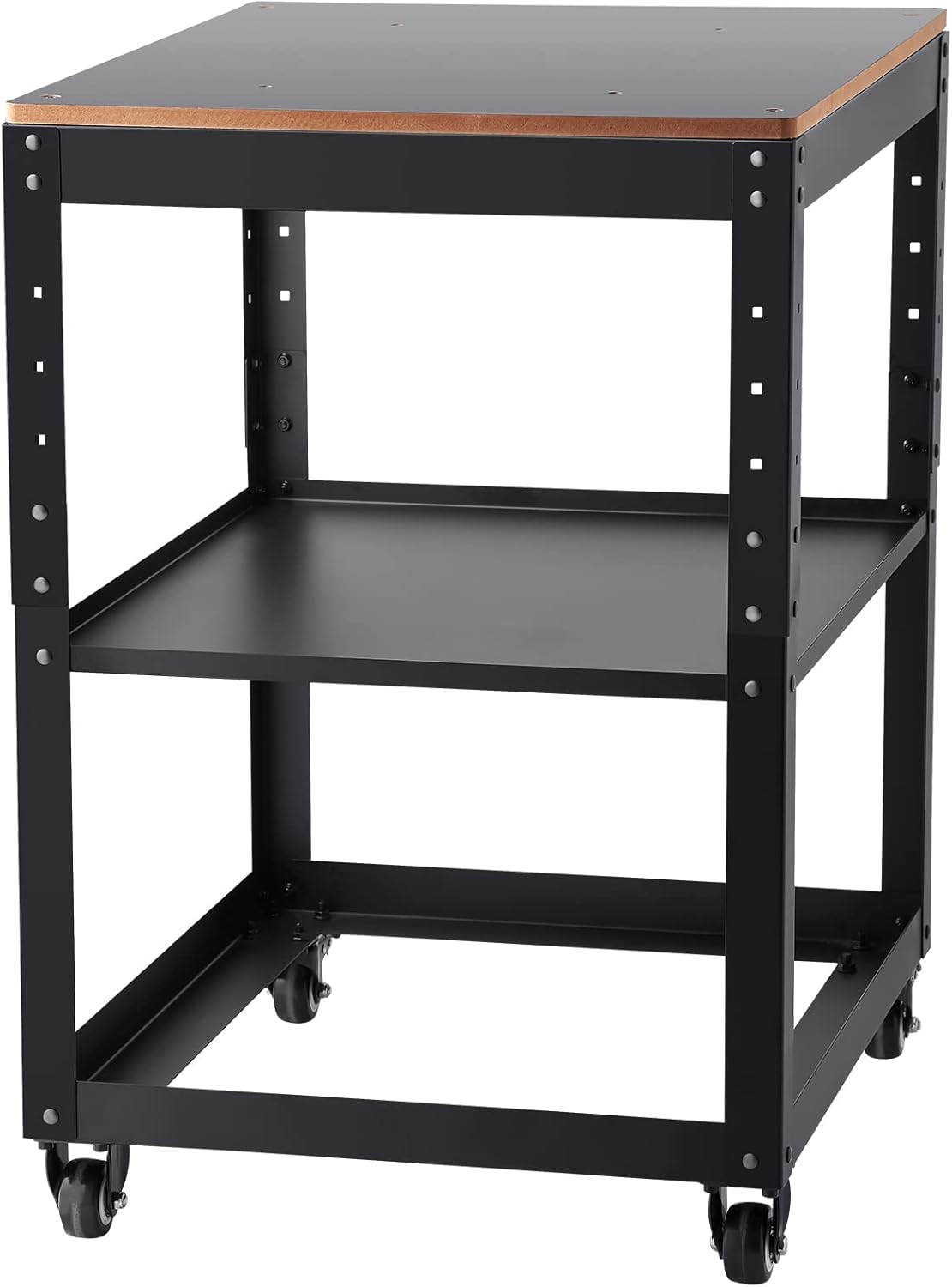 VEVOR Planer Stand, 100 lbs \/ 45 kg heavy loads, Three-Gear Height Adjustable Thickness Planer Table,with 4 Stable Casters & Storage Space, for most planers, saws, bench-top machines, power tools