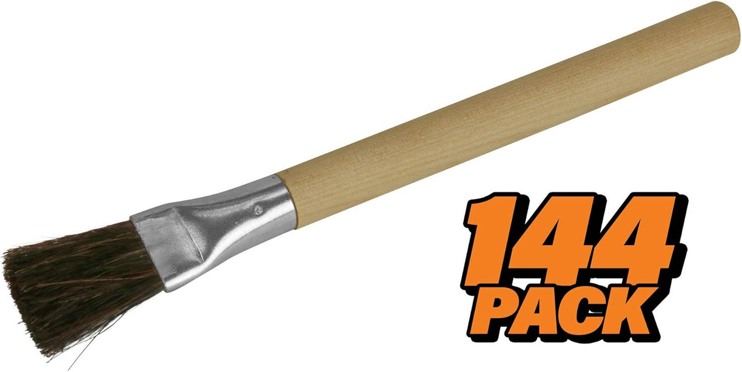 Toledo Pipe Thread Sealant Brush 6" x 1/2" Round Wood Handle 1 1/8" Flat Bristle Brush - QTY 144