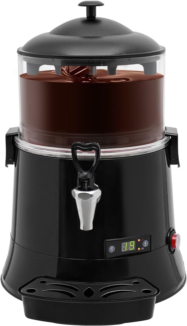 5L/1.32gal Commercial Hot Chocolate Maker, 110V Electric Chocolate Melting Machine, Chocolate Dispenser and Warmer, 15.7 * 12.6 * 18.5in, for Home Office School Hotel Restaurant Shop, Black