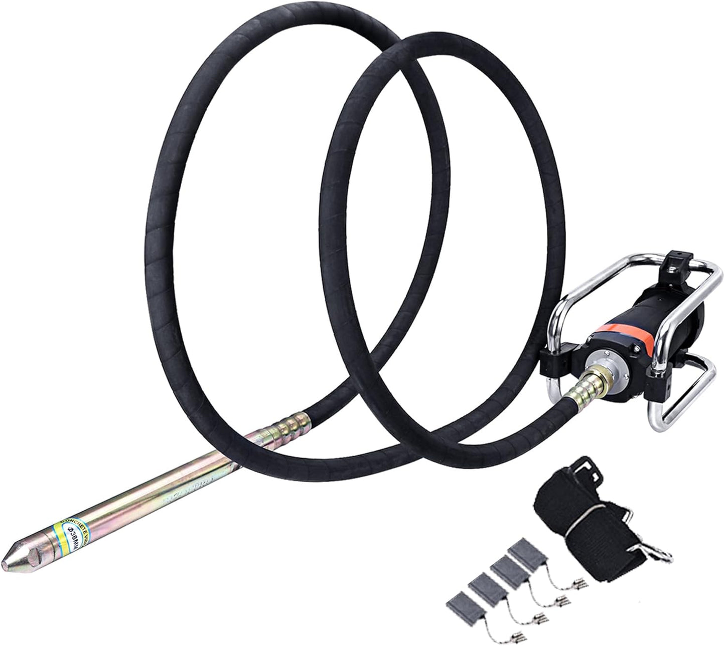 BIZOEPRO Concrete Vibrator, 1600W 2HP 18000RPM, 14-3\/4ft Flexible Shaft, Electric Concrete Vibrating Tool, Hand Held Power Concrete Vibrators, Portable for Construction, Remove Air Bubbles Level Tool