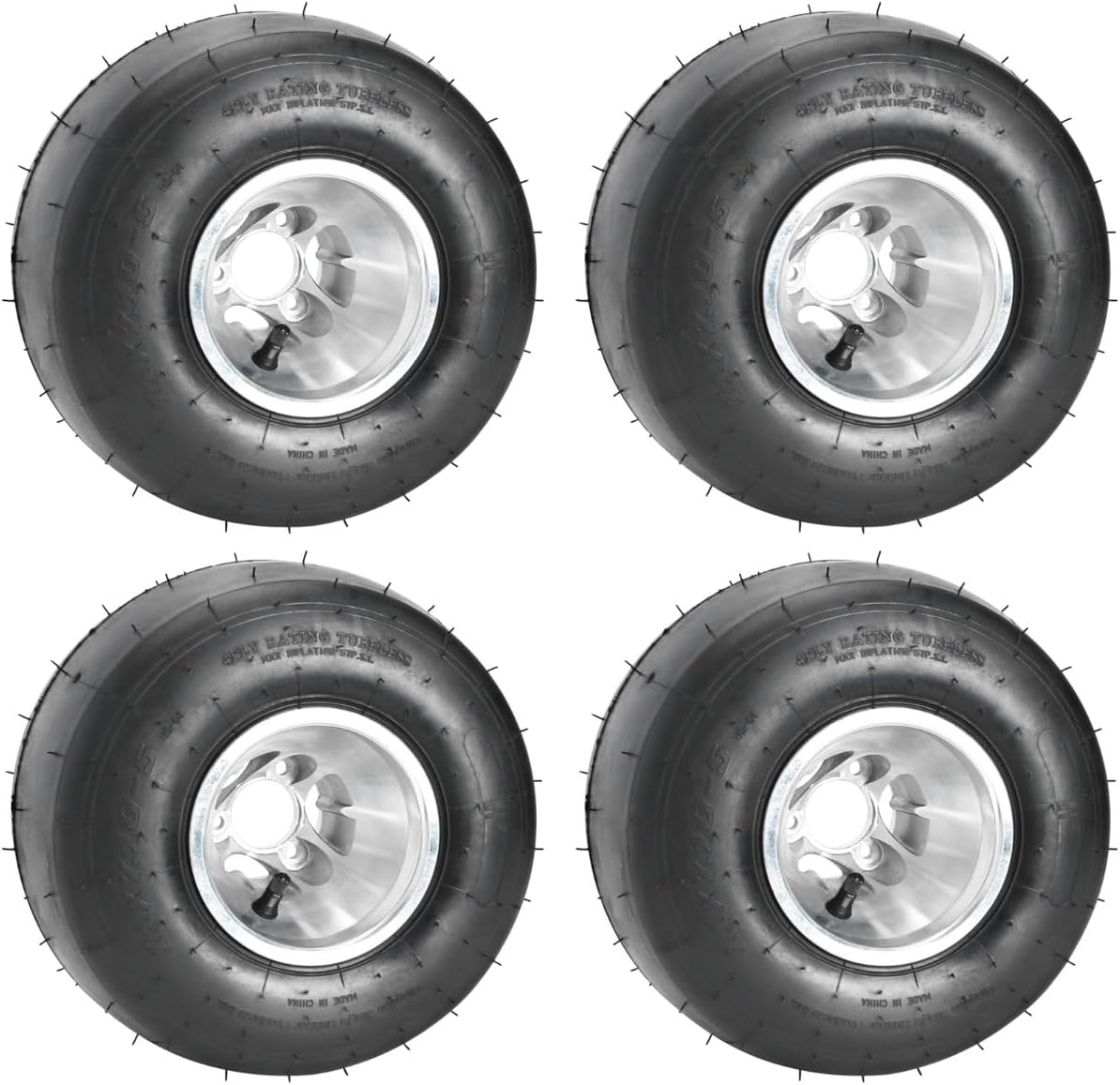 CWTD High-Performance 11x7.10-5 Go Kart Rear Wheel - Super Slick Tires on Aluminum Rims for Drift Trike and Racing Carts (1)