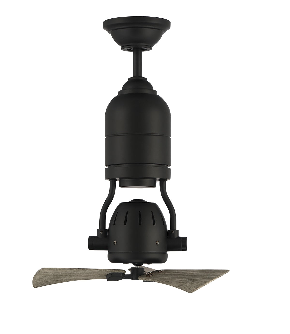 Craftmade Bellows Uno 18-in Outdoor Flat Black with Gray Cedar Blades Ceiling Fan Without Light - Remote Included ( 3 -Blade )