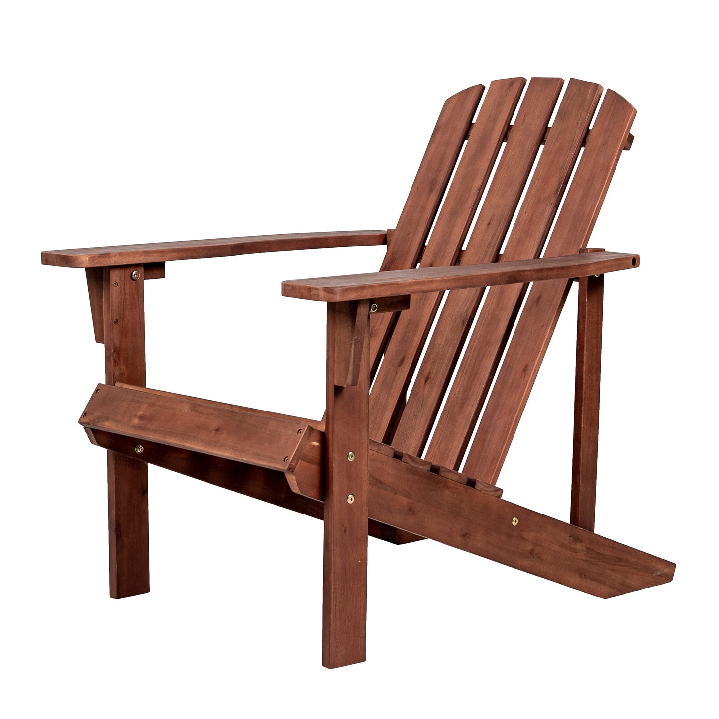 JONATHAN  Y Westport Traditional Coastal Dark Brown Wood Frame Stationary Adirondack Chair with Solid Seat