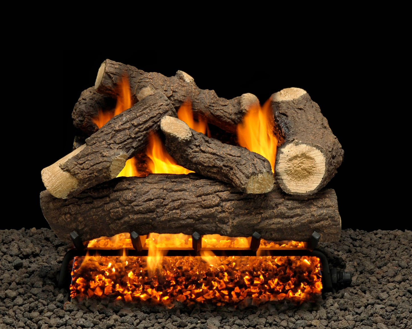 American Gas Log Cordoba 24-in 84000-BTU Natural Gas Burner Kit Vented Gas Fireplace Logs CG24LWMTCH