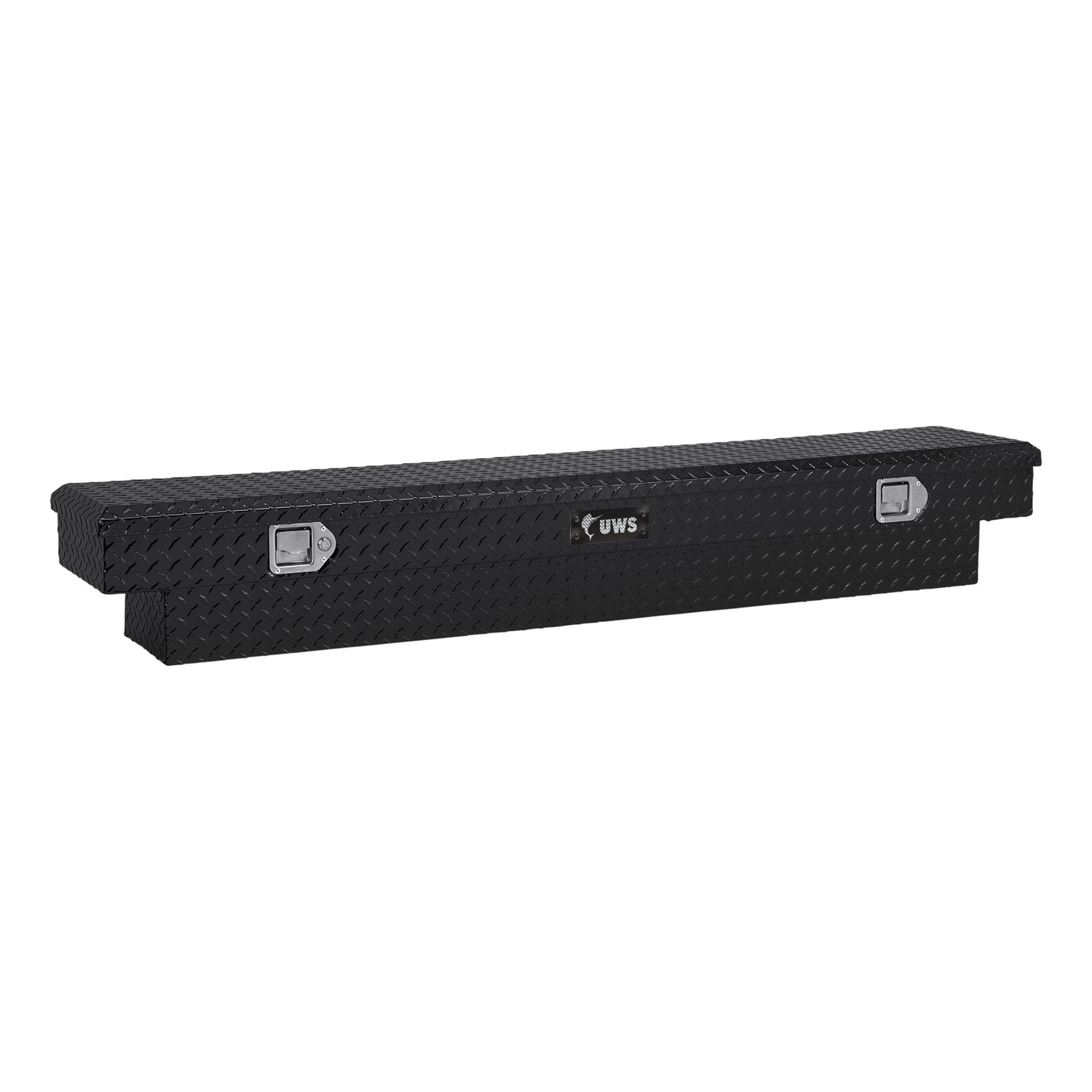 UWS 60.875-in x 12-in x 9.25-in Gloss Black Aluminum Crossover Truck Tool Box EC10252