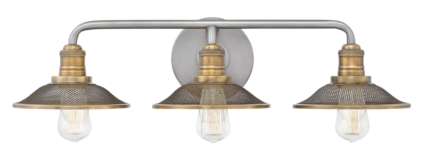 Hinkley Rigby 27-in 3 -Light Antique Nickel Industrial Vanity light