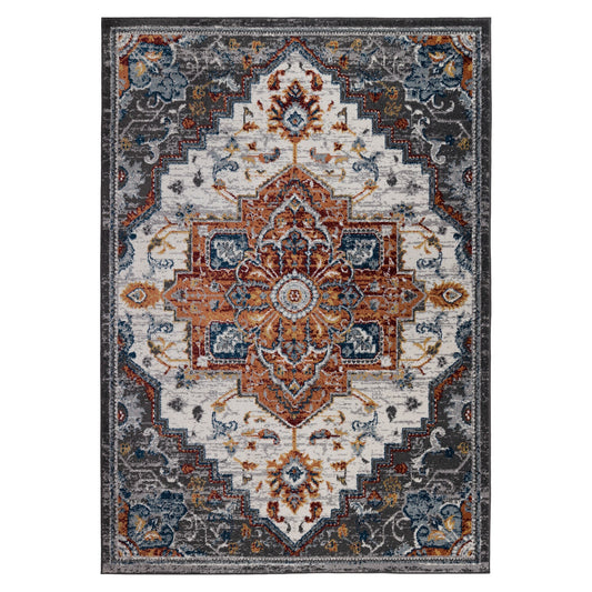 AMER Alexandria 8 x 10 (ft) Loomed Polypropylene Multi Rectangular Indoor Medallion Area rug