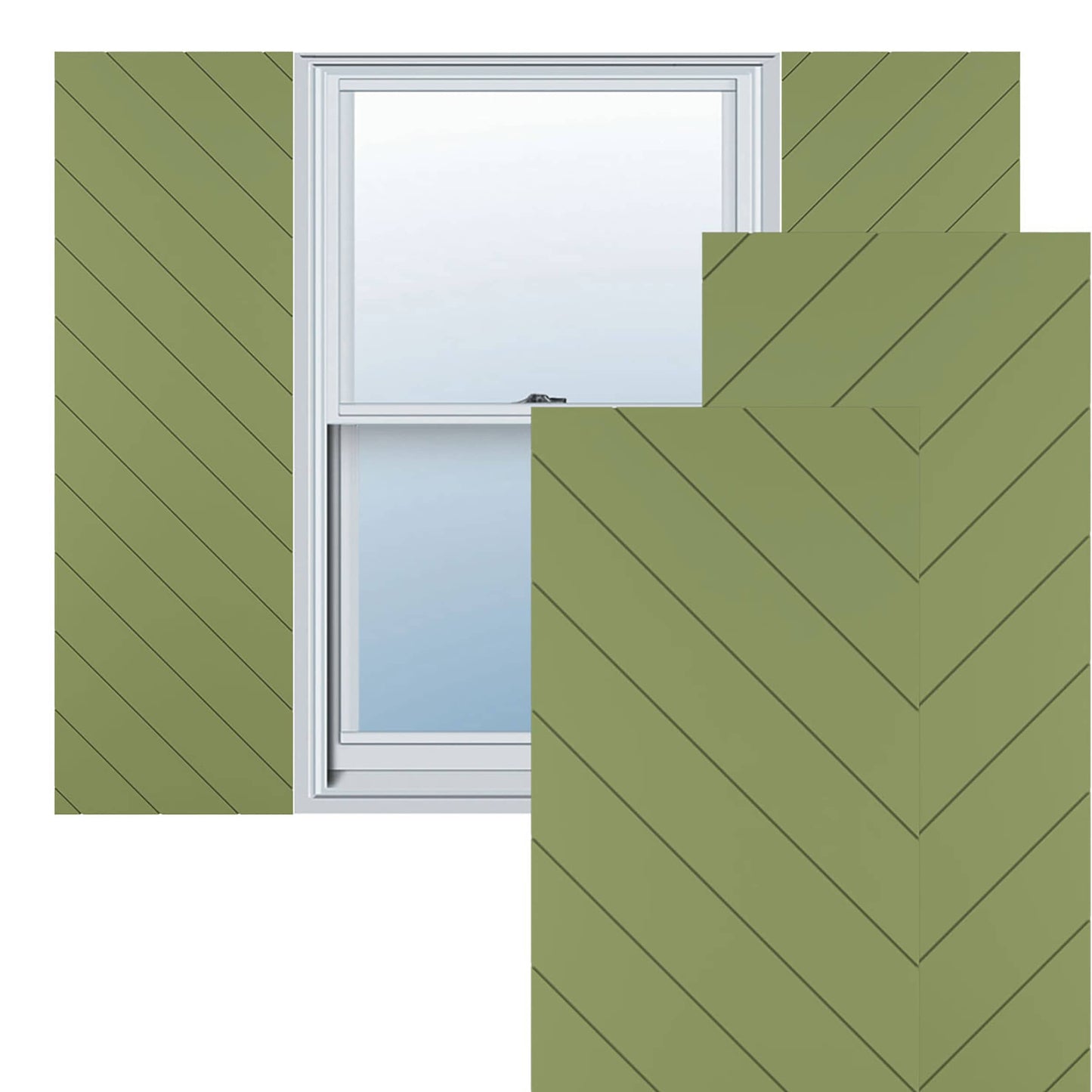 Ekena Millwork 12-in W x 36-in H Moss Green Flat panel Exterior Shutters ( 2 -Pack )