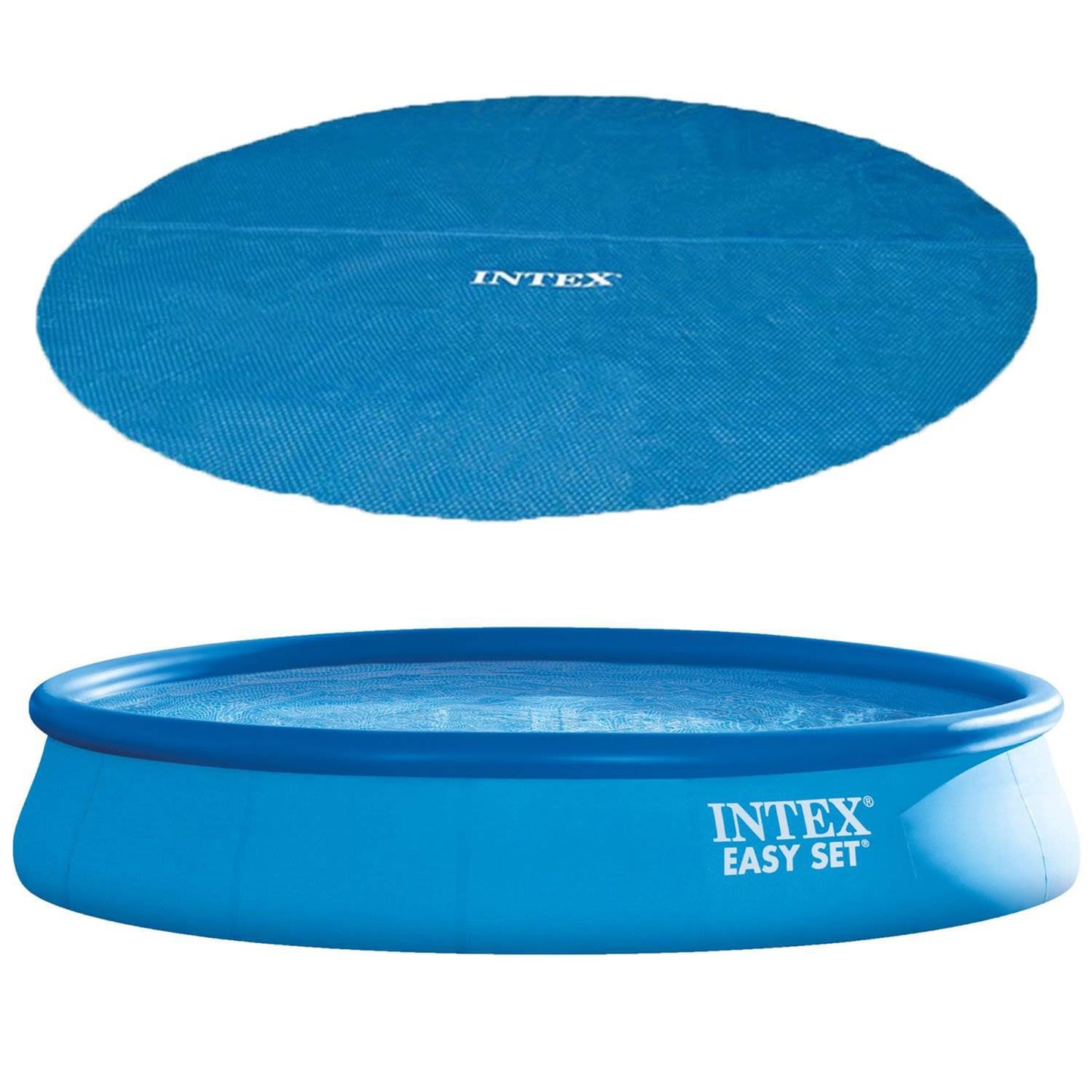 Intex 15-ft x 15-ft x 33-in Inflatable top ring Round Above-Ground Pool with Filter Pump with Pool Cover
