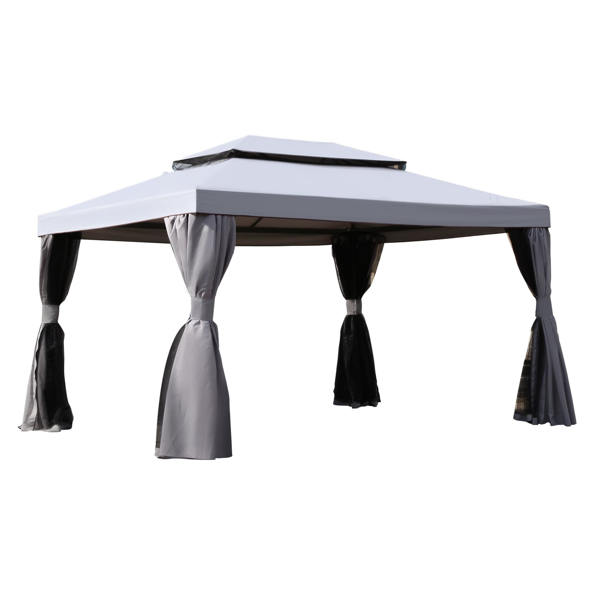 Sumyeg 13-ft x 10-ft Canopy Sunshade Gray Gazebo with Soft Top Roof