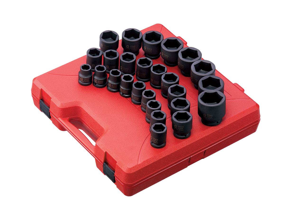 SUNEX TOOLS 26-Piece Metric 3/4-in Drive Set 6-point Impact Socket Set 4692