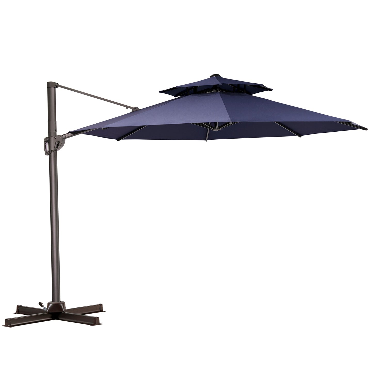 Pellebant 11.5-Feet Steel Blue Cantilever Patio Umbrella