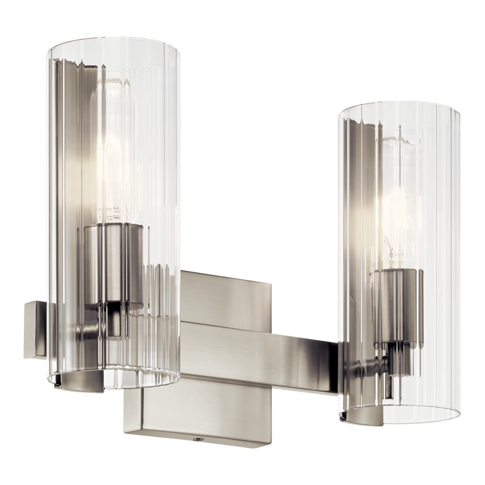 Kichler Jemsa 13.75-in 2 -Light Brushed Nickel Modern/contemporary Vanity light 5696832