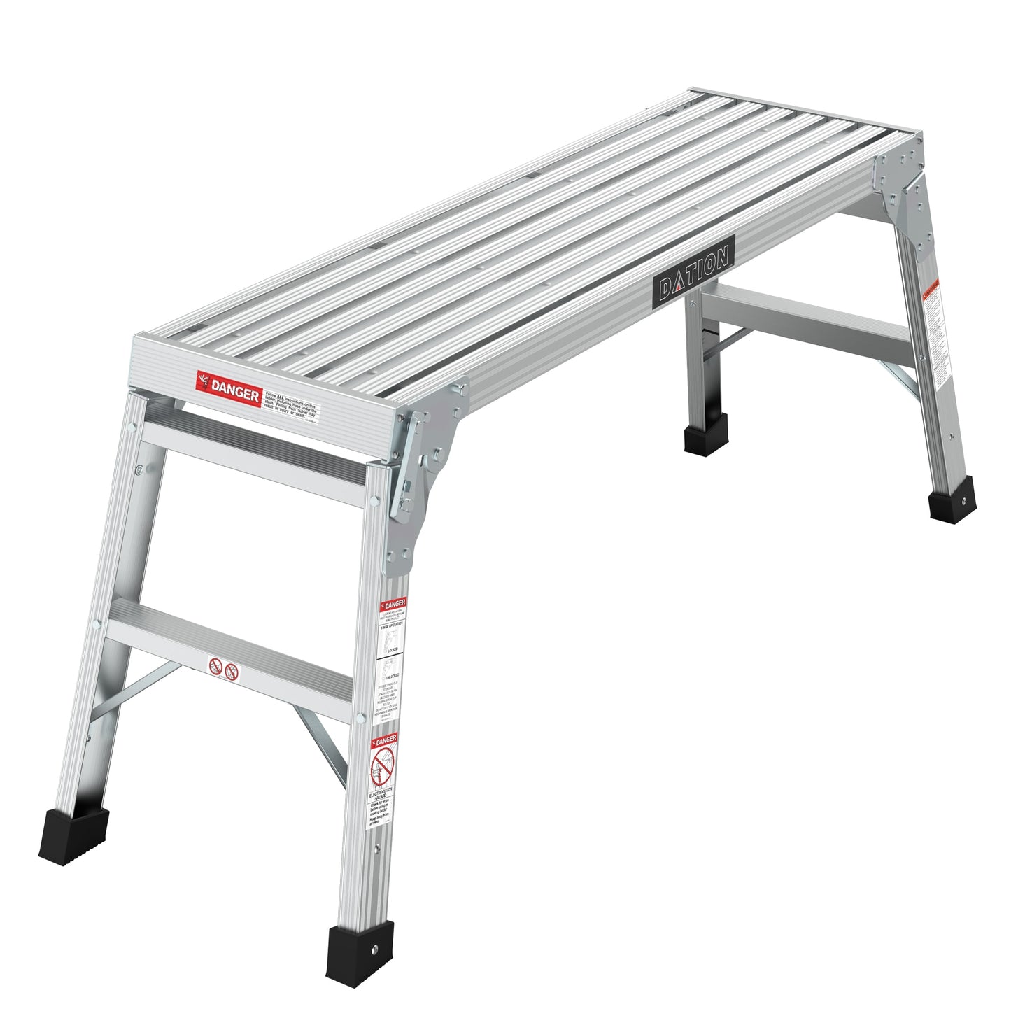 WELLFOR 1-Step 225-lb Capacity Silver Aluminum Foldable Step Stool JV-HGY-10097CF