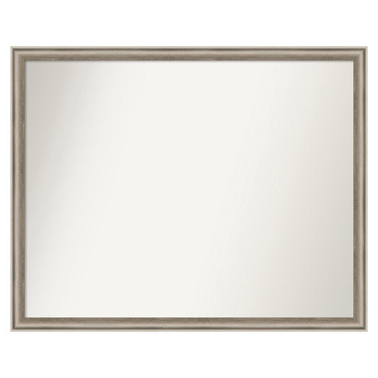 Amanti Art Salon Scoop Pewter Frame 30-Inches W x 24-Inches H Rectangle Salon Scoop Pewter Framed Vanity Mirror