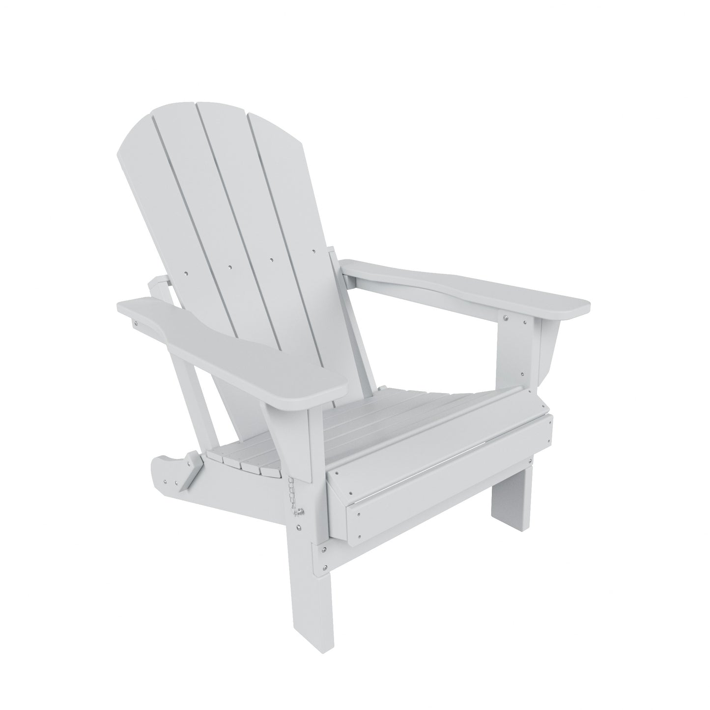Westin Furniture Laguna White HDPE Frame Stationary Adirondack Chair with Slat Seat