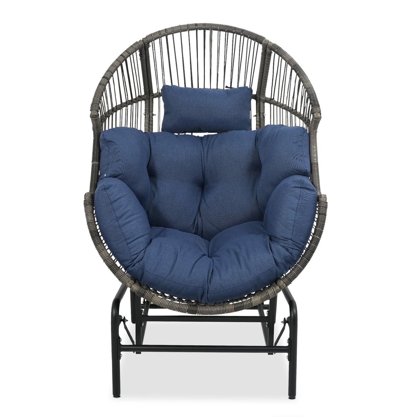 Rilyson Egg chair Blue Woven Hammock chair with Stand