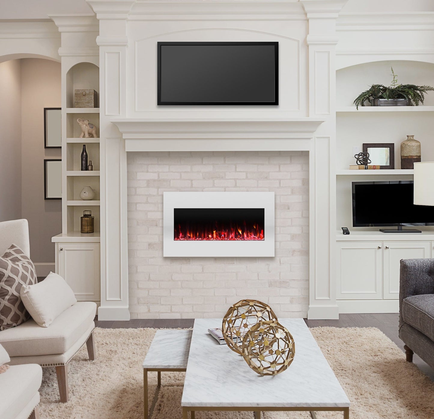 Hastings Home 36-in W White LED Electric Fireplace 791130CVG