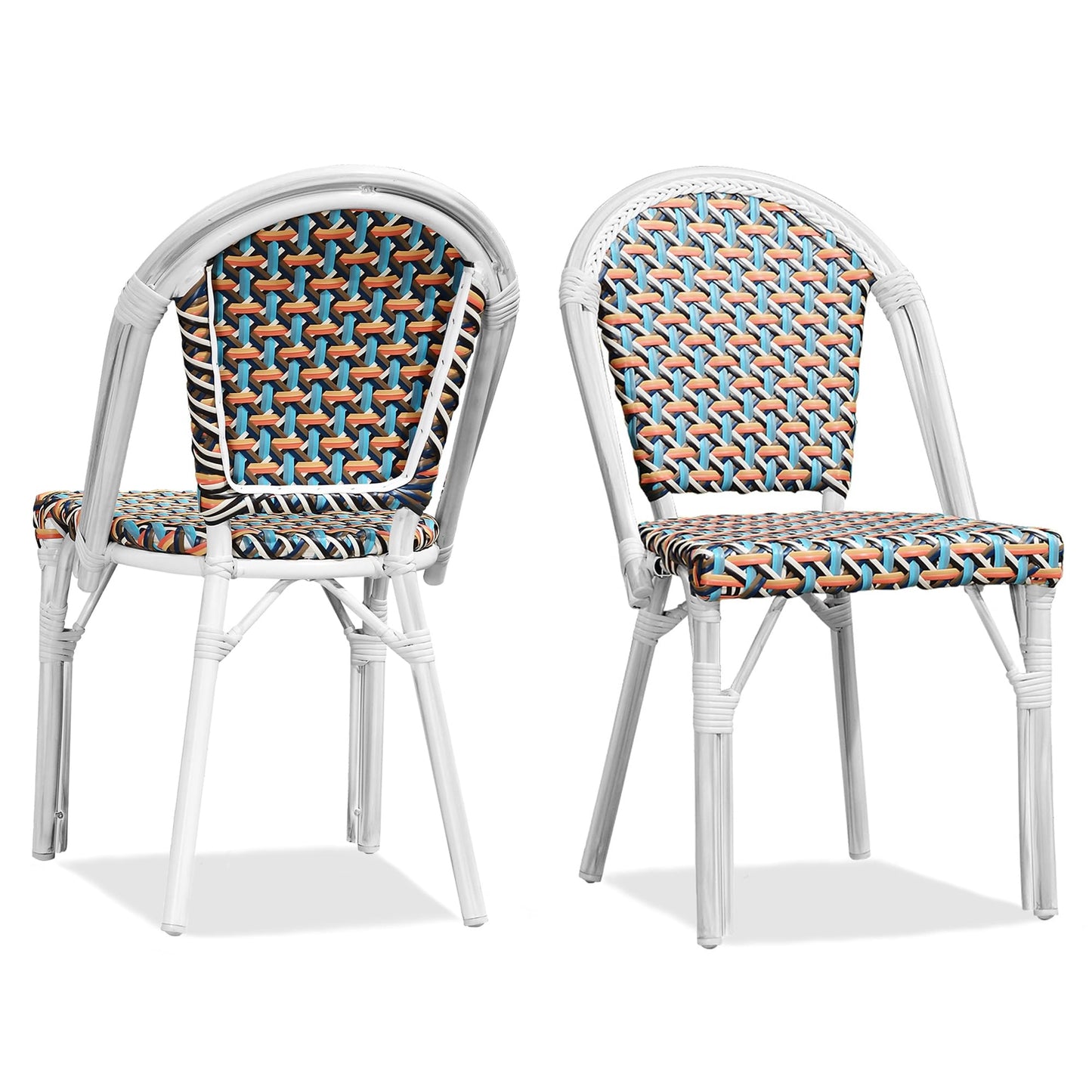 PURPLE LEAF Colorful (White Finish) Aluminum Patio Bar