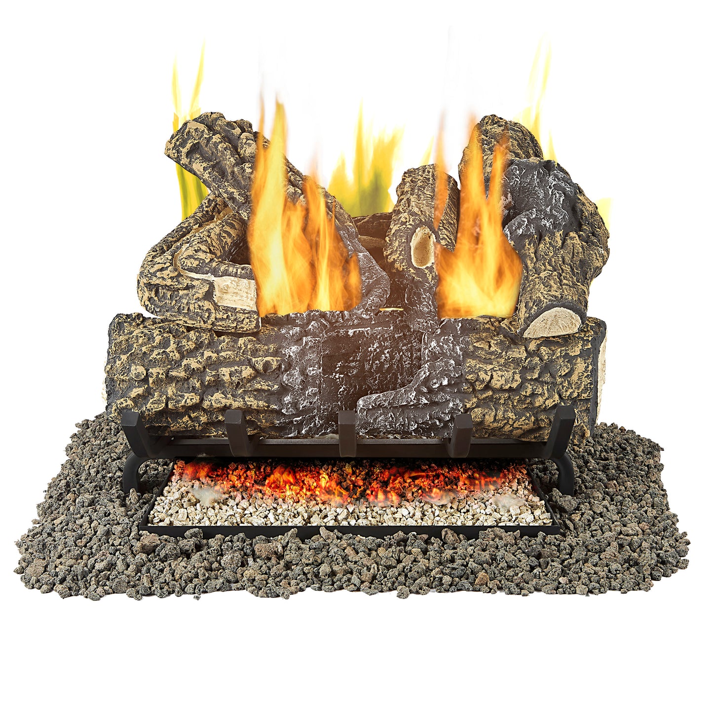 Pleasant Hearth 18-in 45000-BTU Natural Gas Dual-Burner Vented Gas Fireplace Logs VL-AA18D