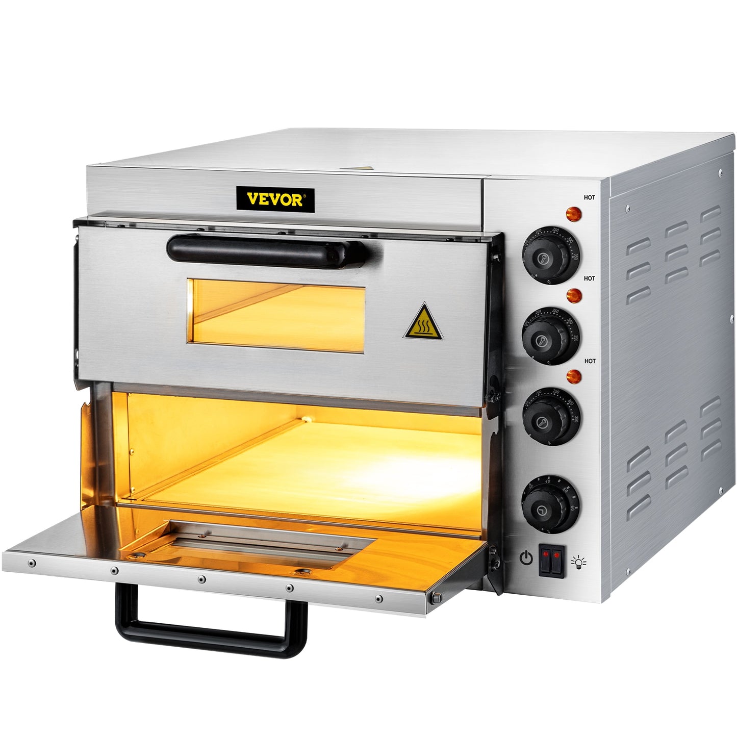 VEVOR 1950W 14" Double Deck Pizza Stainless Steel Hearth Electric Indoor/Outdoor Pizza Oven LXBSKX142110VHGGUV1