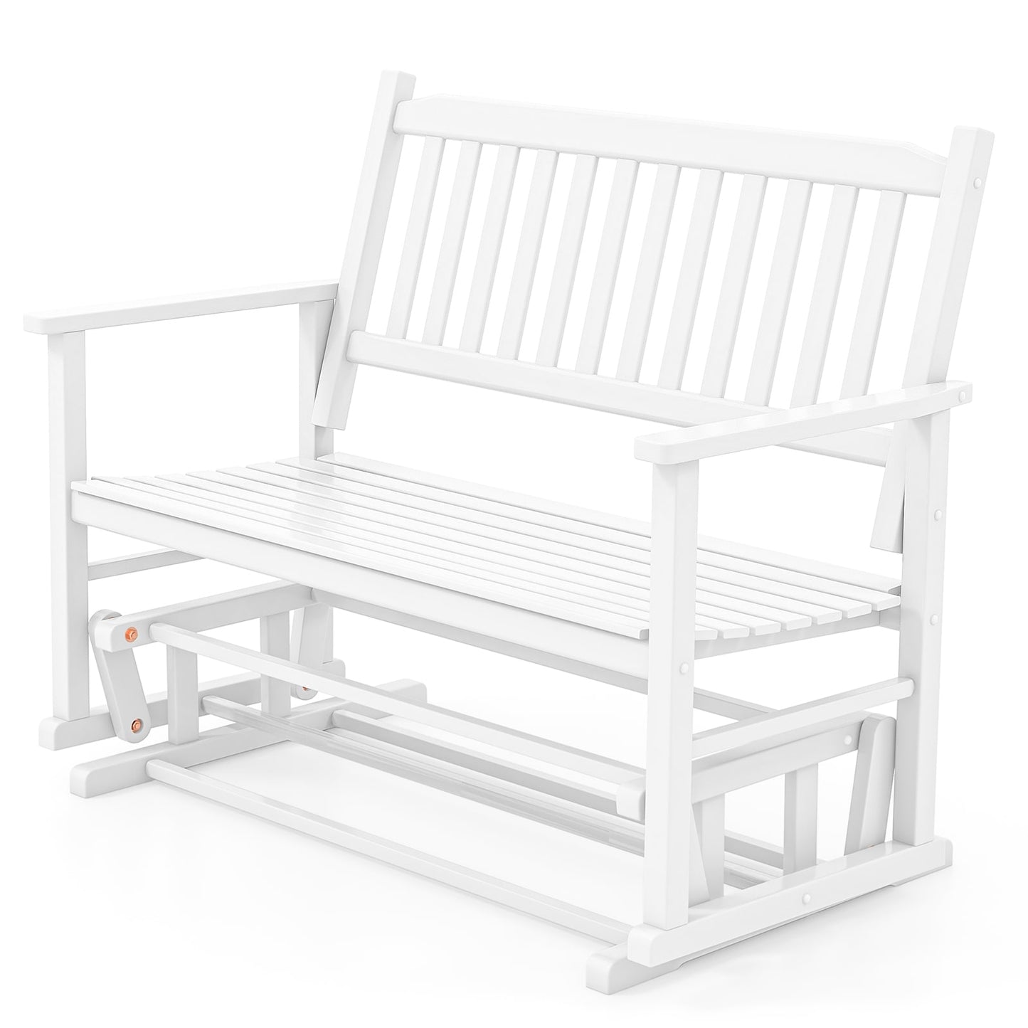 LIVIZA 2 -person White Wood Outdoor Glider