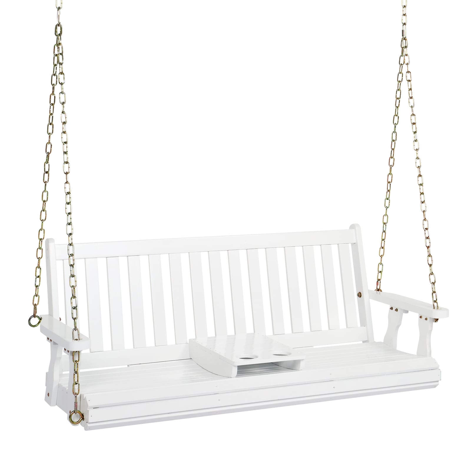 Winado Swing 2 -person White Wood Outdoor Swing