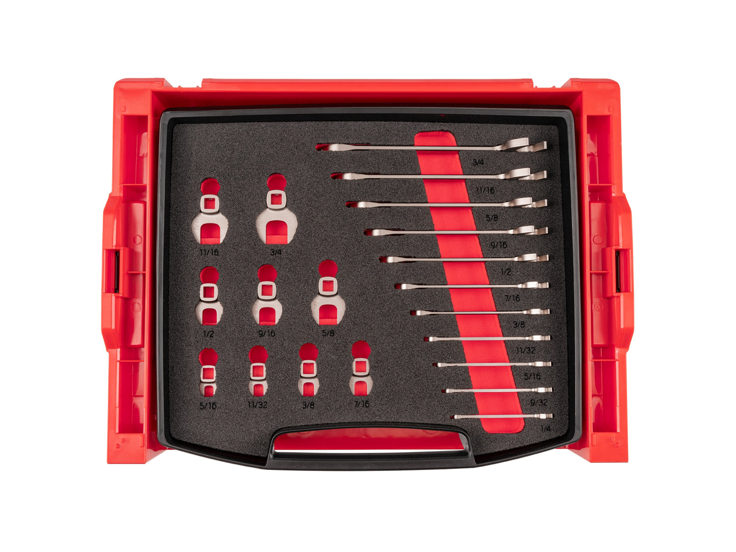 TEKTON 20 -Piece Set Standard (SAE) Angle Open end Wrench Includes Hard Case