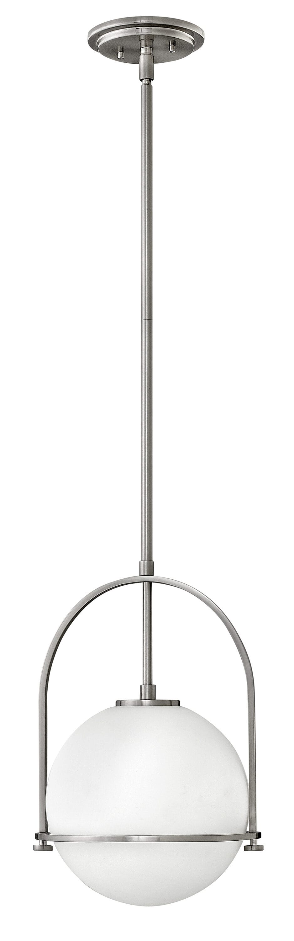 Hinkley Somerset Brushed Nickel Transitional Etched glass Globe Small Hanging Pendant light 6588903