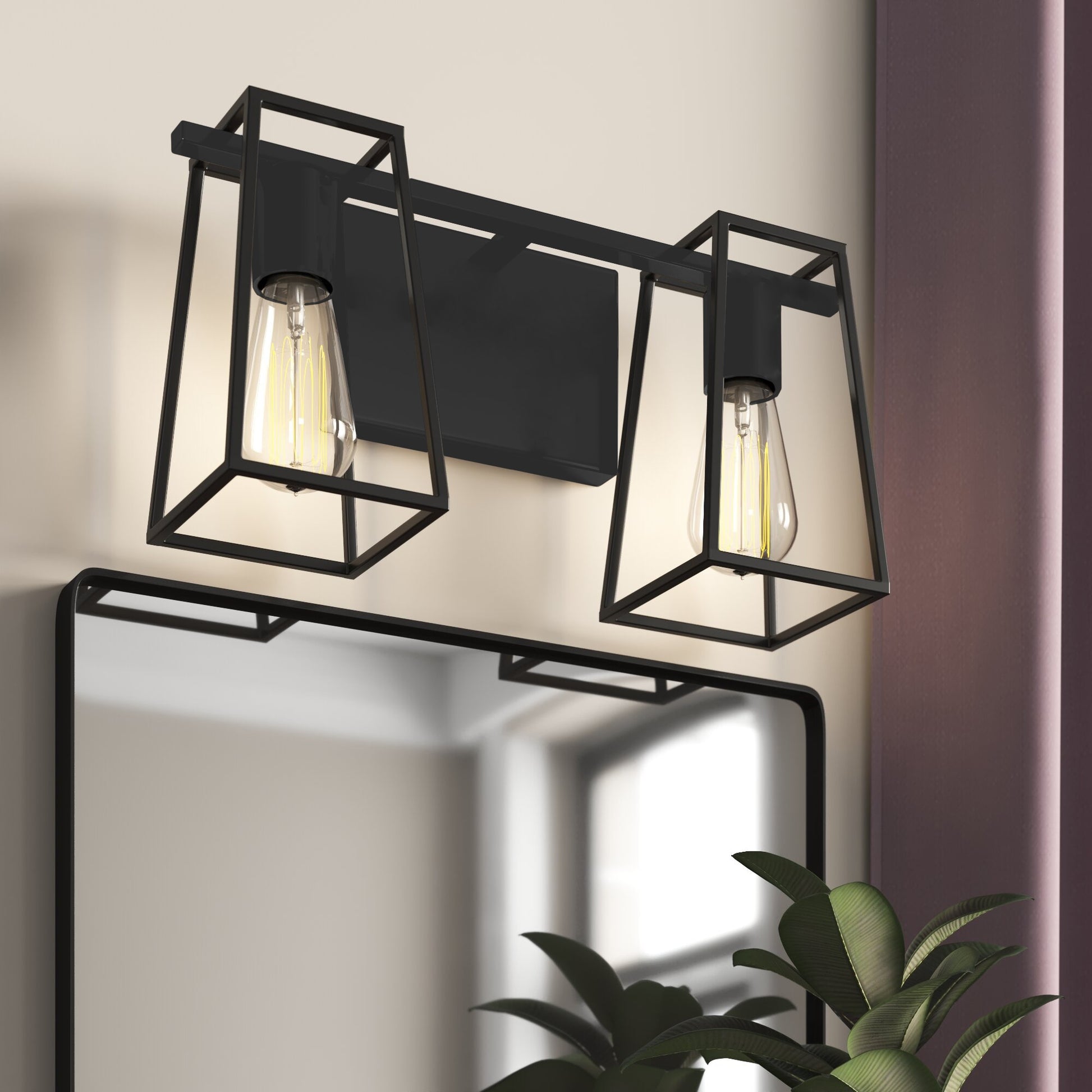 Hinkley Filmore 16-in 2 -Light Satin Black Transitional Vanity light 6588839