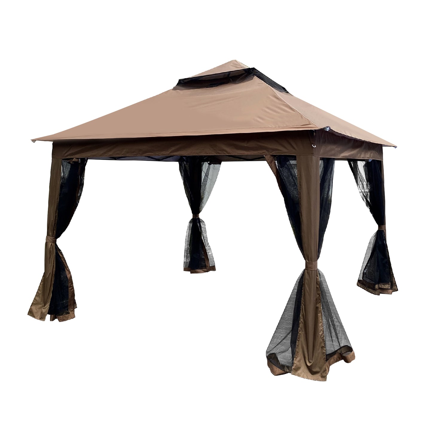 Forclover 10-ft x 10-ft Pop Up Canopy Tent with Netting Instant Gazebo Ez up Screen House Room with Carry Bag Height Adjustable