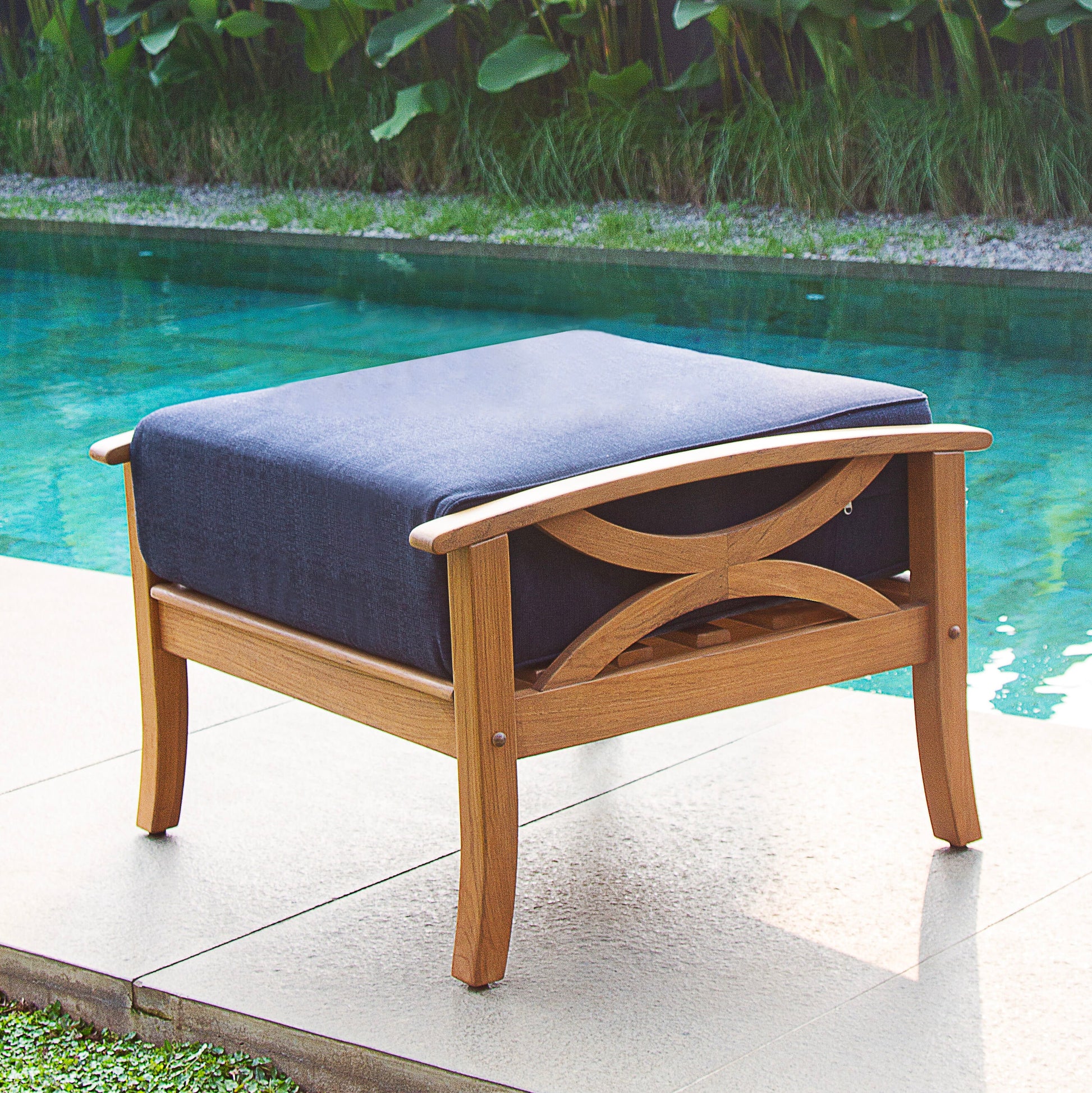 Cambridge Casual Chester Natural Teak Wood Ottoman
