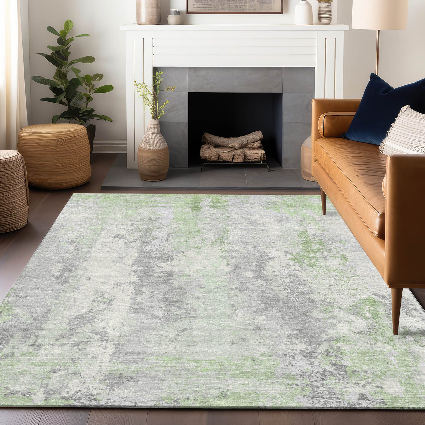 Addison Rugs Chantille ACN1848AL 8 x 10 (ft) Loomed Aloe Rectangular Indoor/Outdoor Geometric Machine washable Pet Friendly Area rug