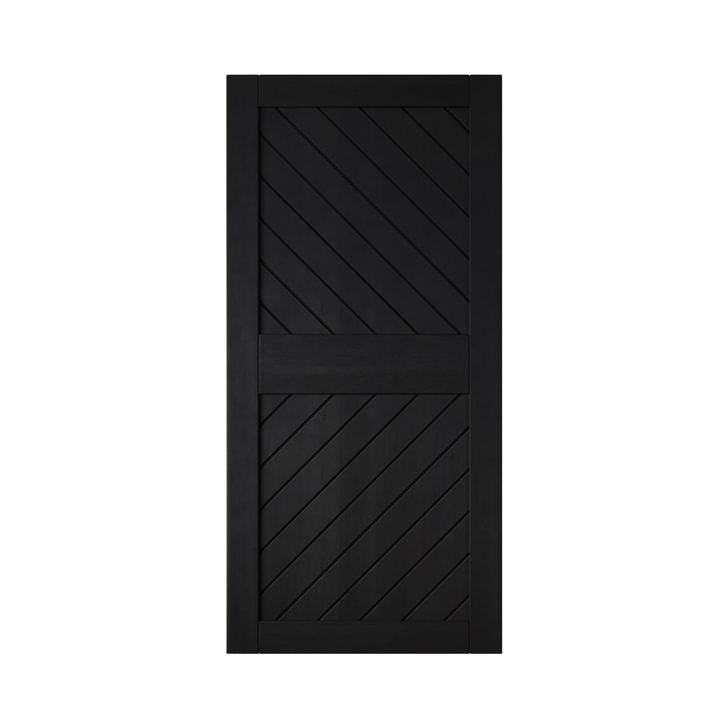 HOMACER 40-in x 84-in Black Prefinished Non-standard Pine Wood Solid core Single Barn Door (Hardware Not Included)