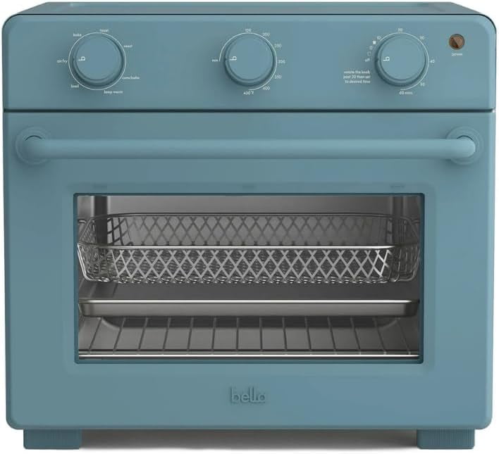 7-in-1 Air Fryer Toaster Oven with Convection, Fits 6 Slices or 12-Inch Pizza, Tempered Glass Door, Timer, Easy Controls, Countertop Kitchen Appliance