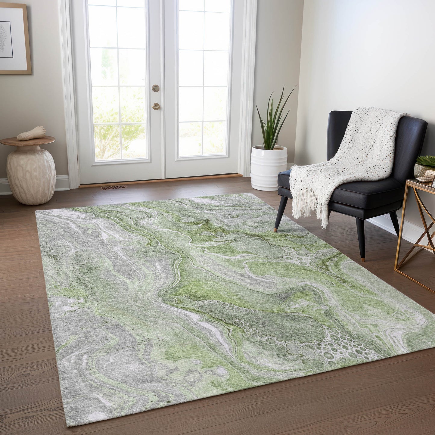 Addison Rugs Chantille ACN1681AL 9 x 12 (ft) Loomed Aloe Rectangular Indoor/Outdoor Machine washable Pet Friendly Area rug