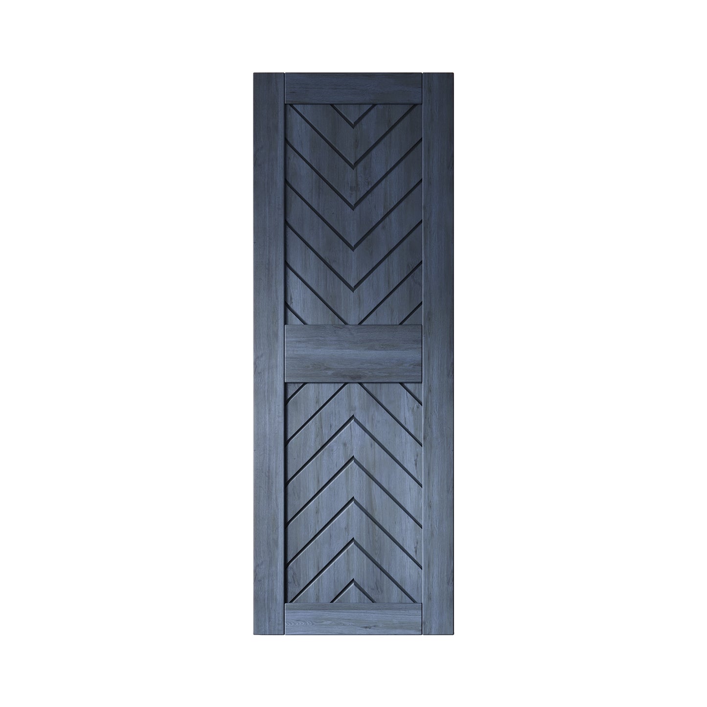 HOMACER 30-in x 84-in Navy Herringbone Pine Wood Solid core Single Barn Door (Hardware Not Included)