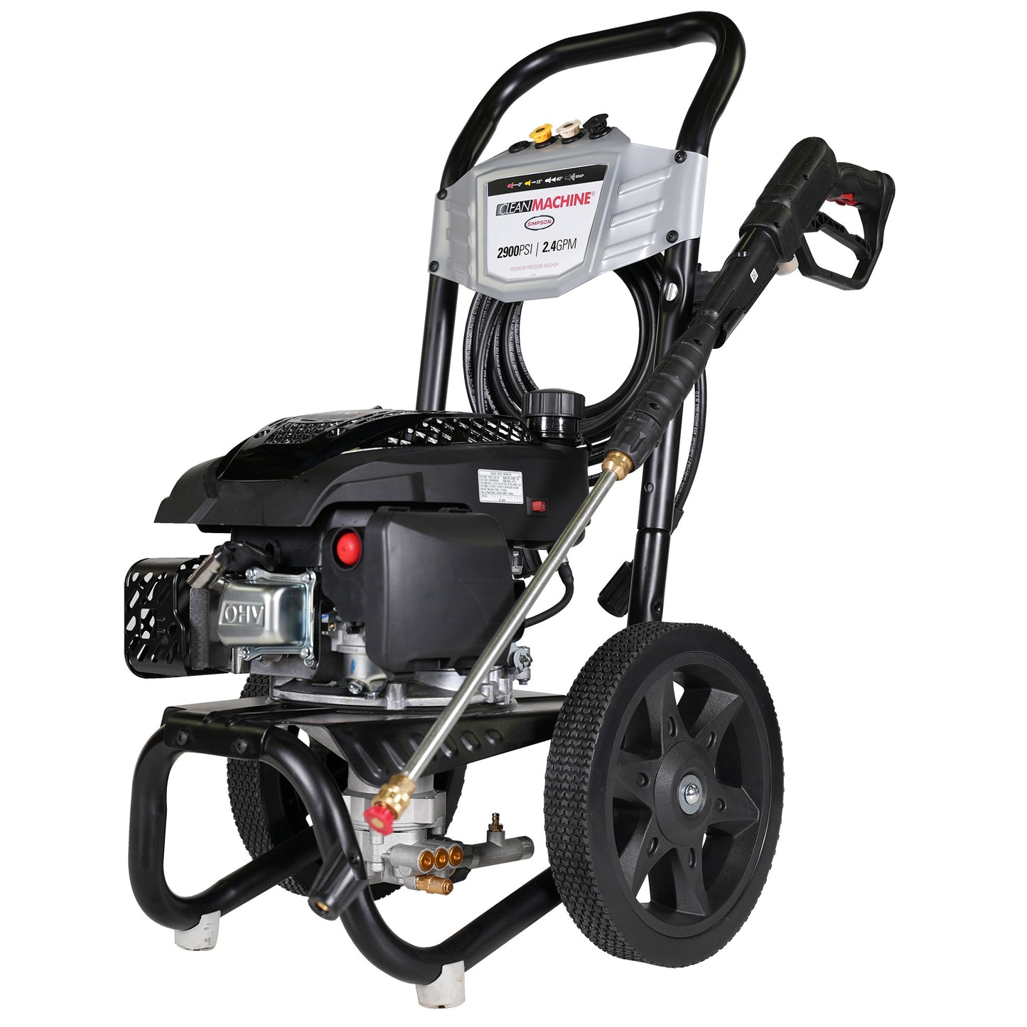 SIMPSON Clean Machine 2900 PSI at 2.4 GPM 2900-PSI 2.4-GPM Cold Water Gas Pressure washer with 4 Spray Tips